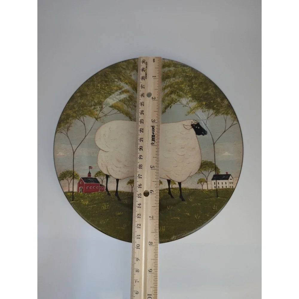 Warren Kimble Sakura NY Animal Collection Sheep Salad Plate 8 Inch Folk Art